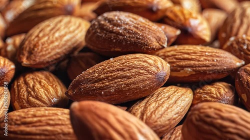 Close up of shelled almonds texture background for food concept and design