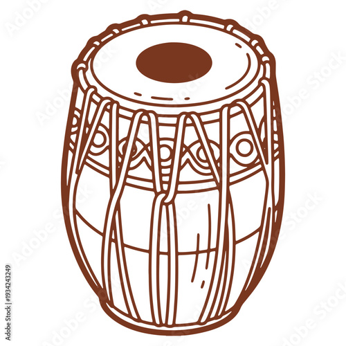 Isolated Tabla Drum Vector Illustration Indian Percussion Instrument for Classical Music Performance and Cultural Heritage