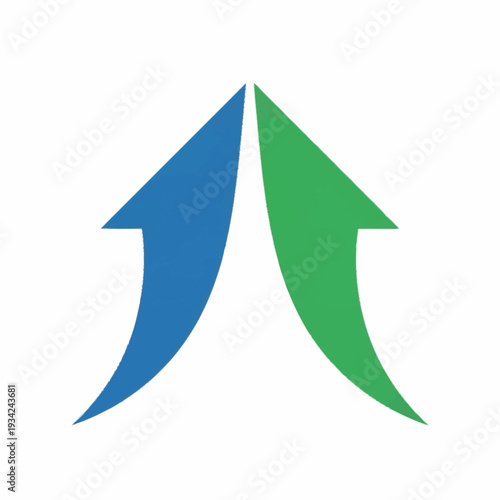 Wallpaper Mural Two Upward Pointing Arrows Symbolizing Growth and Progress. Torontodigital.ca