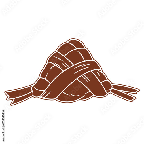 Traditional Ketupat Illustration Weaved Rice Dumpling Popular During Festive Celebrations Food Background Concept