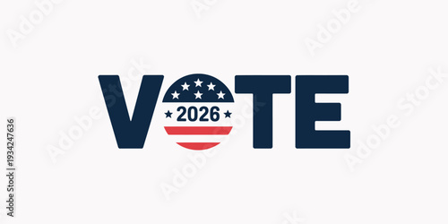 American vote 2026 election logo with stars and stripes design