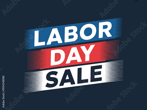 American Labor Day sale banner with red white and blue colors  discounts and promotions