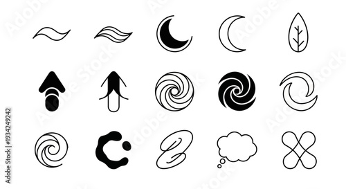 Set of abstract design elements, vector icons