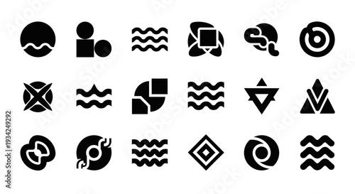Set of abstract geometric icons, vector symbols