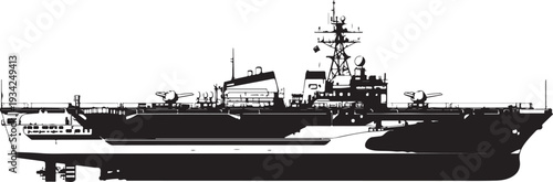 Vector silhouette of a large ship or tanker