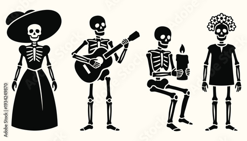 Day of the Dead Festive Skeleton Characters
