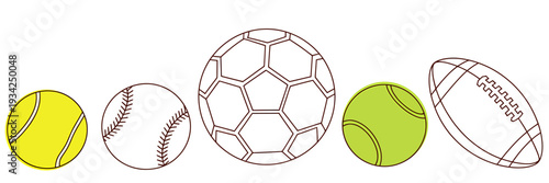 Various sports balls icons for design and illustration purposes  different types
