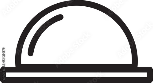 Simple black and white line drawing of a chef s toque hat