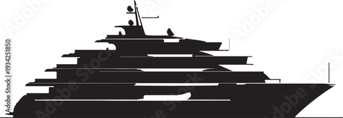 Vector silhouette of a luxury yacht