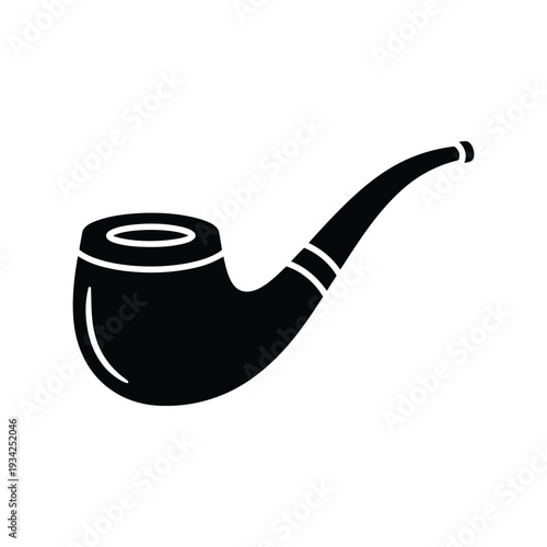 Classic Smoking Pipe Vector Icon Isolated on White Background for Retro Design