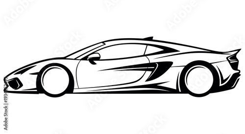 Modern sports car outline icon vector illustration