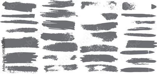 Wallpaper Mural Collection of grey textured brush strokes and paint splatters Torontodigital.ca