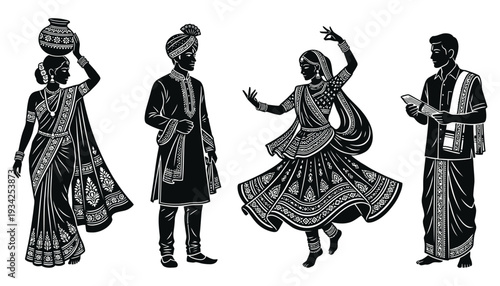 Traditional Indian Culture Illustrations