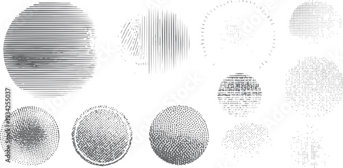 Collection of abstract circular with varied textures