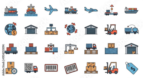 Logistics and Shipping Icons Collection.
