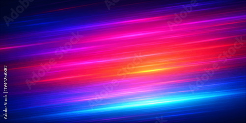 A bright abstract colorful background features glowing rainbow rays and flowing wave lines in a purple and blue gradient texture for a modern motion art wallpaper backdrop