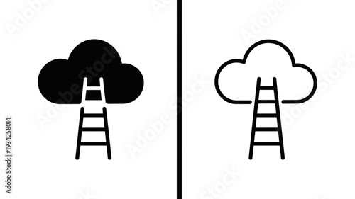 A creative representation of a ladder reaching a cloud, signifying ambition and reaching for higher goals.