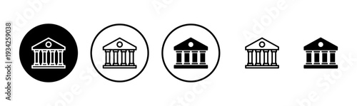 Bank icon logo design. Bank sign and symbol, museum, university