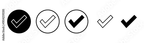 Check mark icon logo design. Tick mark sign and symbol