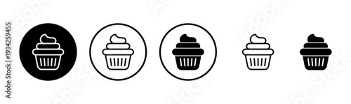 Cup cake icon logo design. Cup cake sign and symbol