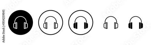 Headphone icon logo design. Headvector sign and symbol
