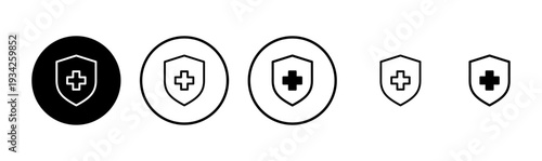 Health insurance icon logo design. Insurance health document sign and symbol