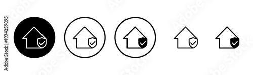 home insurance icon logo design. home protection sign and symbol