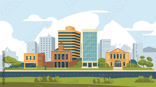 city landscape with city