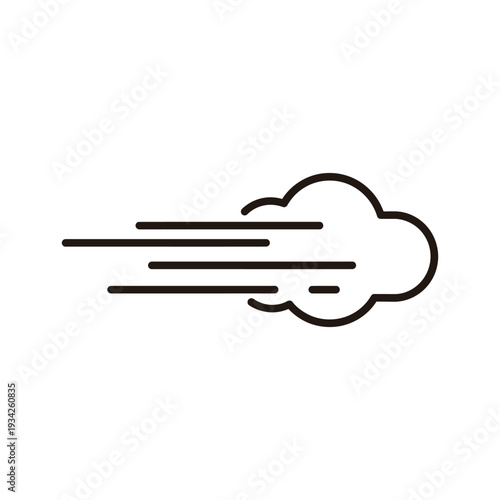 Wind blowing through a simple cloud illustration on a calm day from a straightforward viewpoint