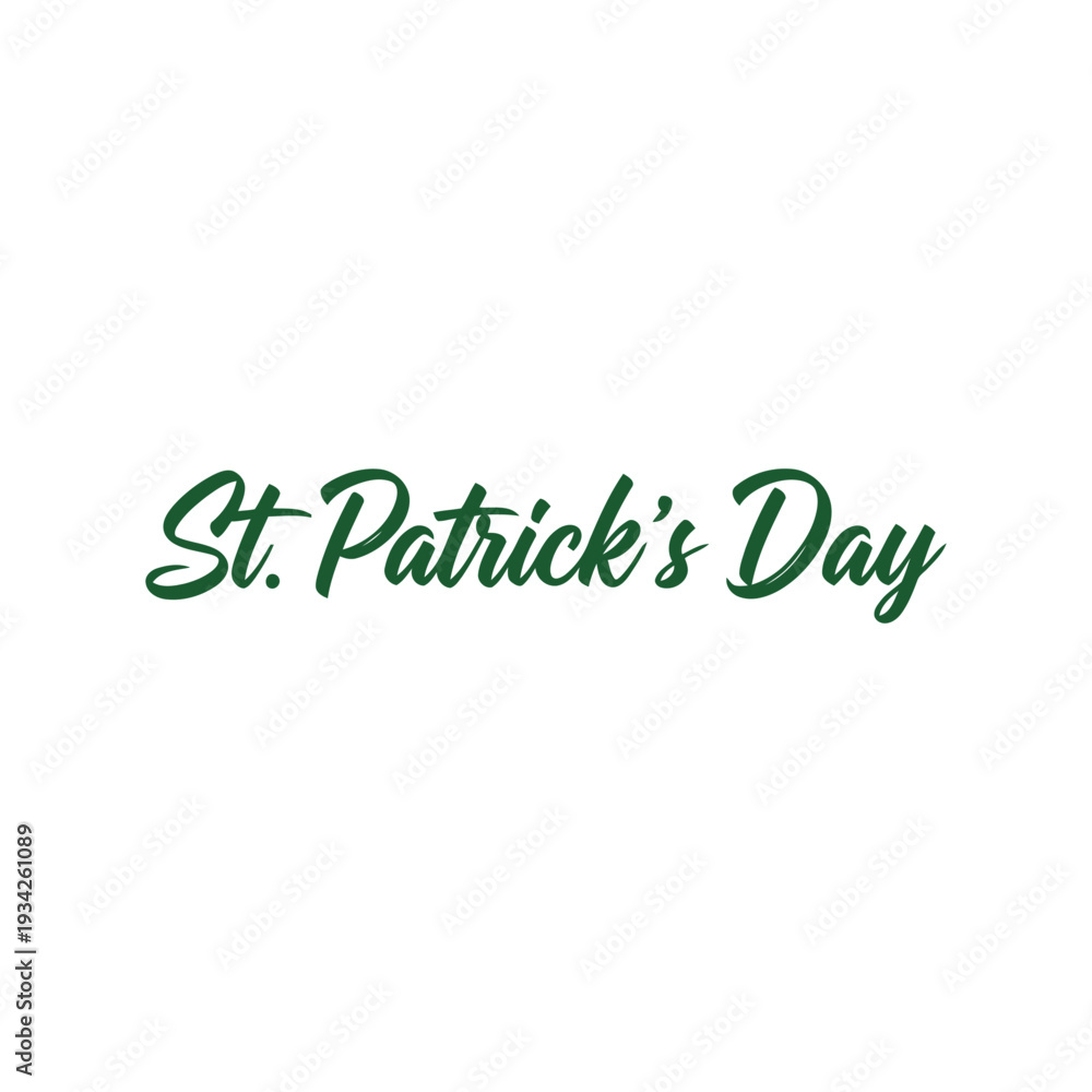 Fototapeta premium St. Patrick's Day green script text vector for festive holiday greeting card design