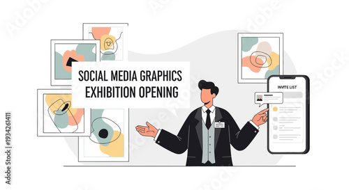 Social Media Graphics Exhibition Opening - Digital Art Showcase