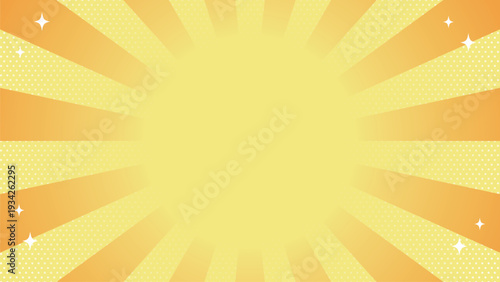 Yellow radial sunburst background with copy space for sale promotion banner design