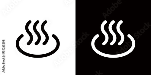 Spa, hot spring and thermal pool icons