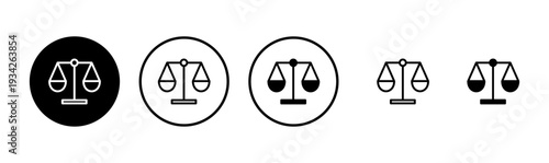 Scales icon logo design. Law scale icon. Justice sign and symbol