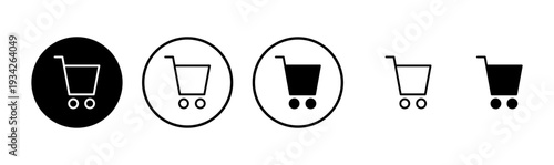 Shopping icon logo design. Shopping cart sign and symbol. Trolley icon