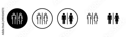 Toilet icon logo design. Girls and boys restrooms sign and symbol. bathroom sign. wc, lavatory