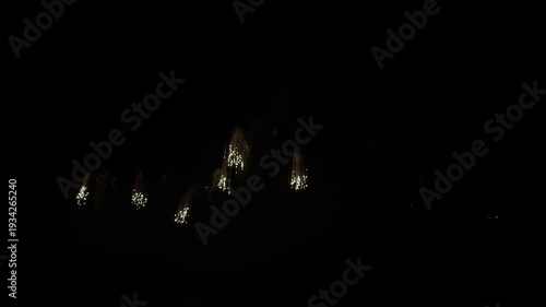 big beautiful colorful festive fireworks display at celebration of pyrotechnic show in the night sky