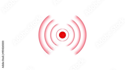 Radio waves seamless animation background. network tower produced radio wave concept. Radio Waves in Circle Form, Radio wave signal. circular radiating shameless looping animation.