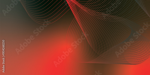Vibrant red and green grainy backdrop featuring flowing mesh curves and luminous blurred gradient light on black, ideal for modern poster and banner design