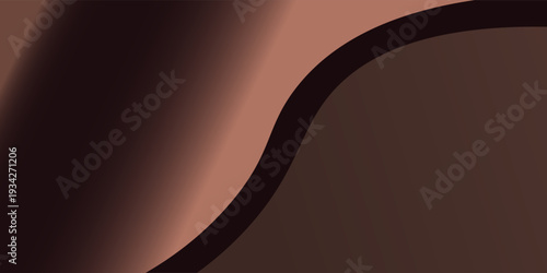 A smooth, wavy gradient background in brown and black. The background features a flowing, elegant design with brown and black hues. Minimal abstract wavy gradient vector background