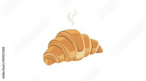 Freshly Baked Croissant on White Background