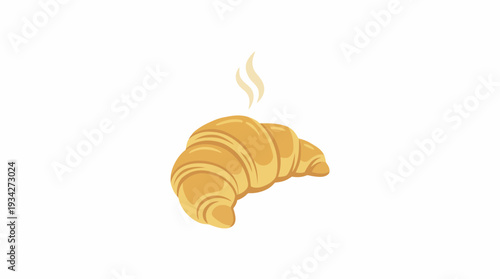 Freshly Baked Croissant on White Background