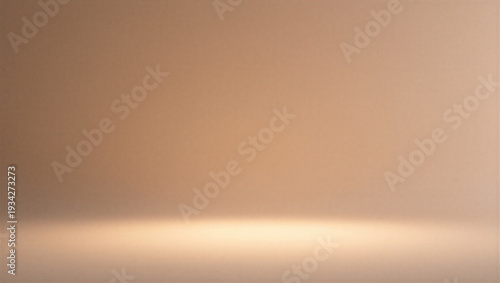Obraz na płótnie Minimalist warm tan studio background with soft spotlight for product display