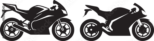 “Sport Motorcycle Silhouette Vector – Racing Bike Illustration, Superbike Outline, and Motorbike Design Clipart” .
