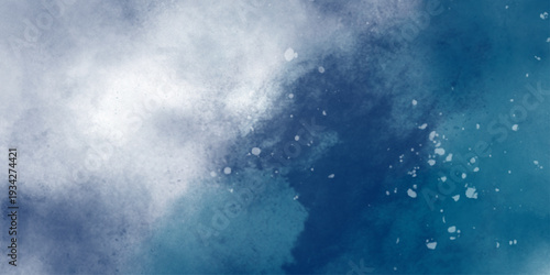 Star field in galaxy space with nebula, abstract watercolor digital art painting for texture background. vibrant blue cosmic . Softly blended abstract blue watercolor background with subtle texture. 