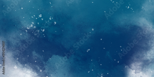 Star field in galaxy space with nebula, abstract watercolor digital art painting for texture background. vibrant blue cosmic . Softly blended abstract blue watercolor background with subtle texture. 