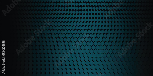 3D Industrial Cyber Command Interface with Glowing Neon Hub and Perspective Hex Floor