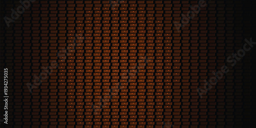 3D Industrial Magma Orange Brutalist Mainframe with Heavy Beveled Hardware and Smooth Radial Glow