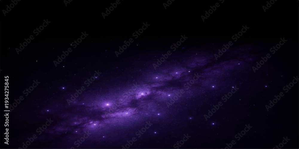 Fototapeta premium Glowing nebula clouds and bright stars swirl through a blue abstract space background in this ethereal galaxy universe illustration
