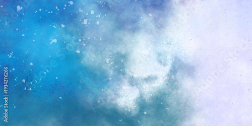Star field in galaxy space with nebula, abstract watercolor digital art painting for texture background. vibrant blue cosmic . Softly blended abstract blue watercolor background with subtle texture. 